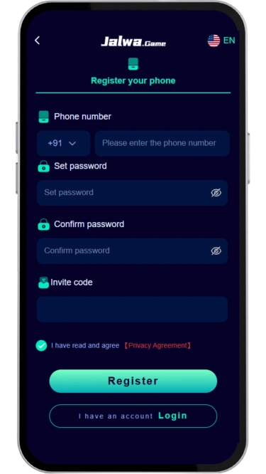jalwa game register page